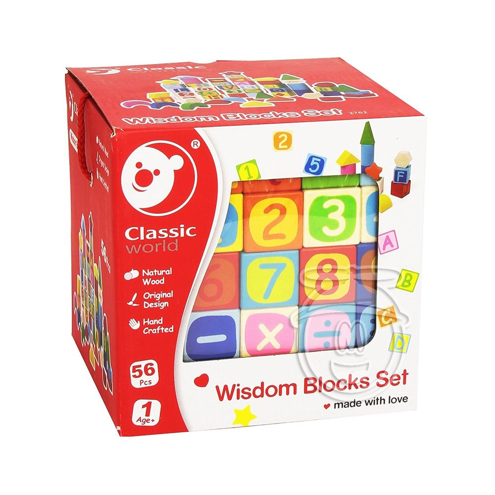 Образователни дървени блокчета, 56 части