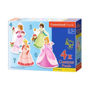 Красиви принцеси, пъзел с 4, 5, 6 и 7 части