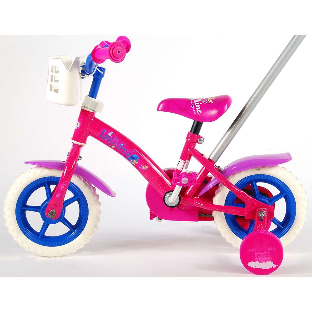 Велосипед с родителски контрол и помощни колела, Shimmer & Shine, 10 инча