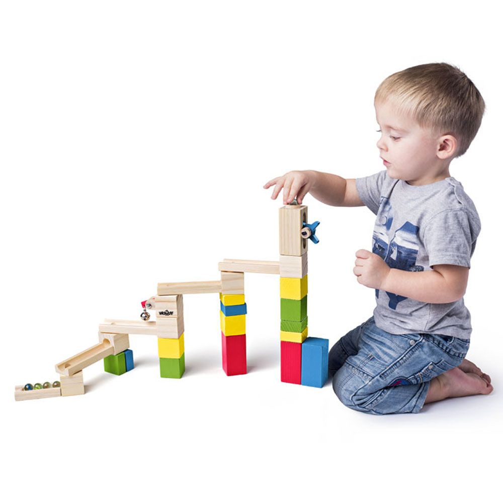 Дървена писта с топчета, 26 части