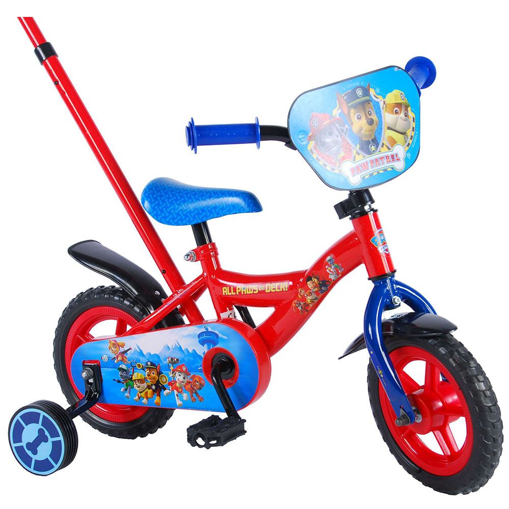 Велосипед с родителски контрол и помощни колела, Paw Patrol, 10 инча