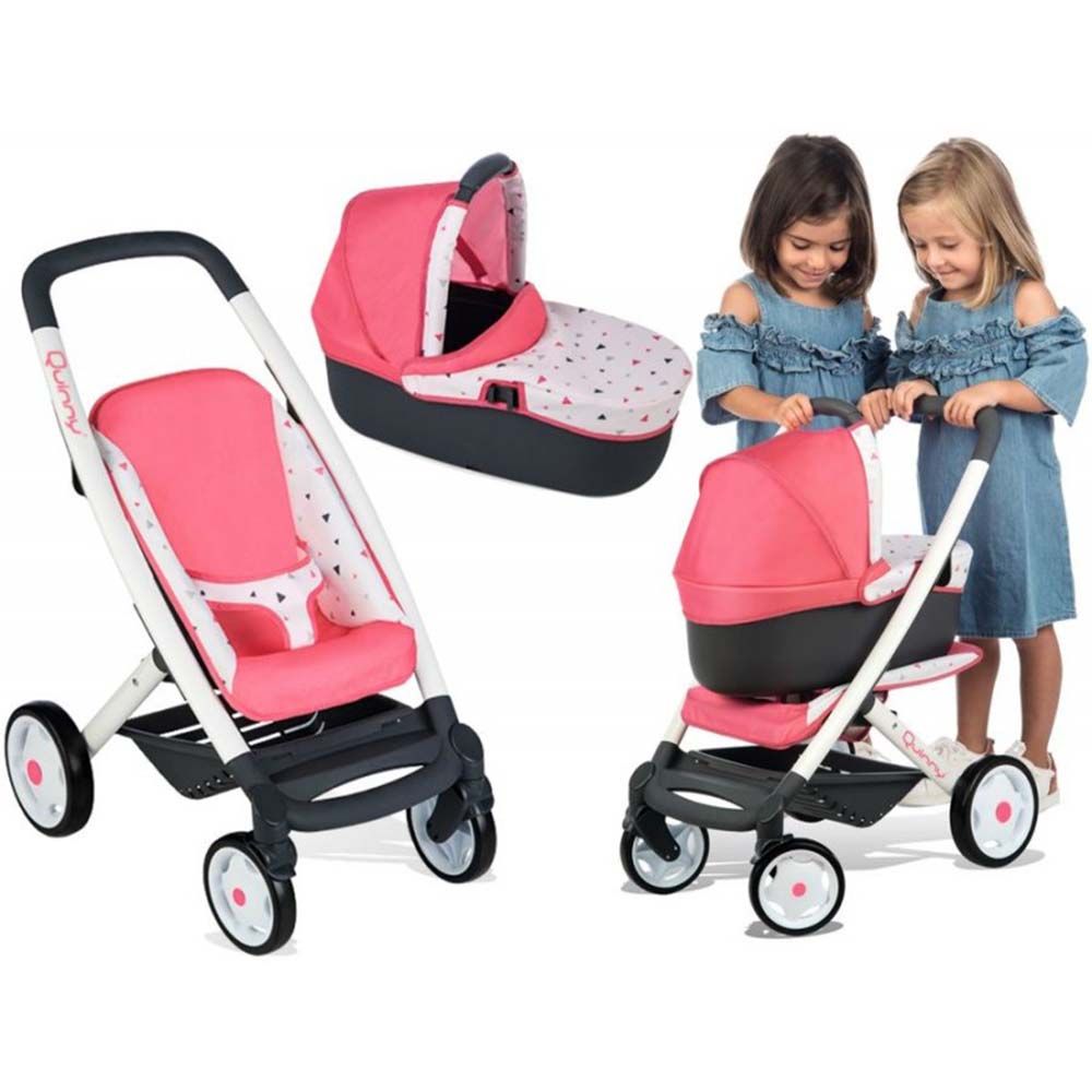 Количка за кукли 3 в 1, розова
