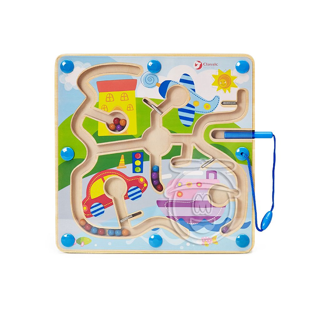 Classic world, Дървена магнитна игра с топчета, Превозни средства