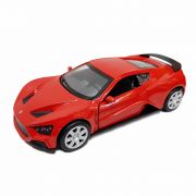 Метална кола, играчка със звук и светлини, червена