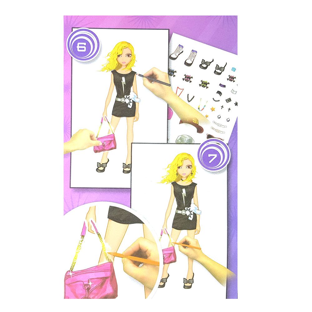 Книжка за рисуване със стикери и шаблони, Диско момичета