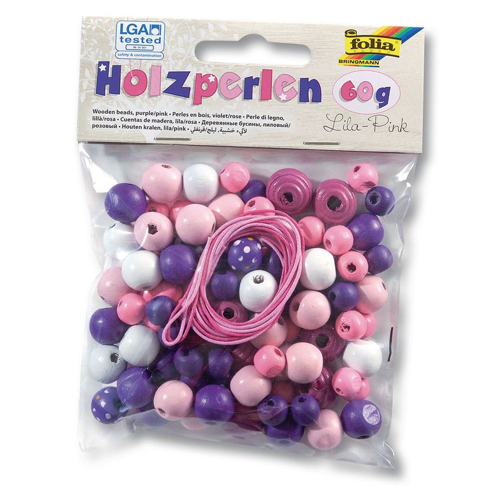 Folia Bringmann, Дървени мъниста, розови и лилави