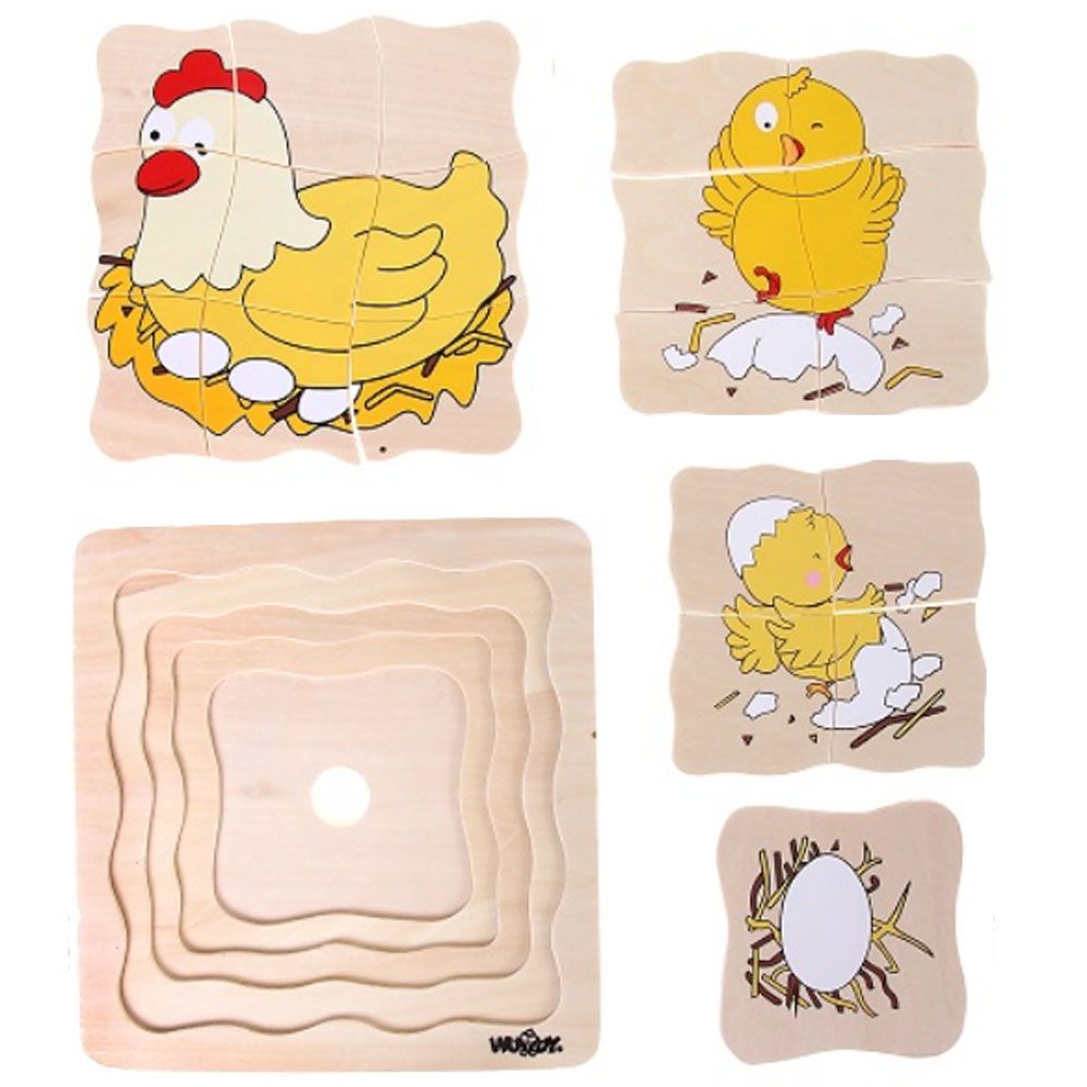 Woodyland, Дървен многослоен пъзел, Яйце и кокошка