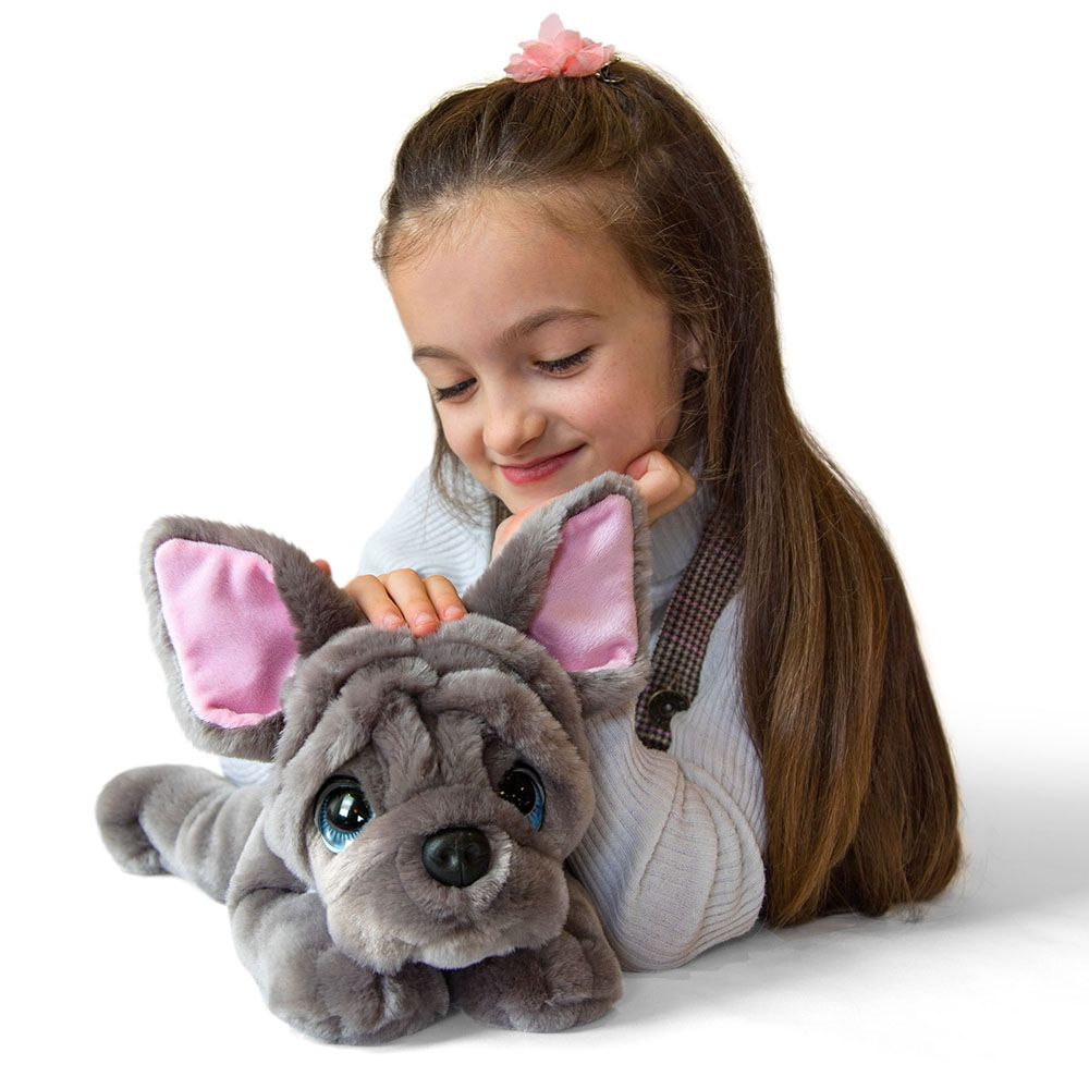 Плюшено легнало куче, Френски булдог, 32 см