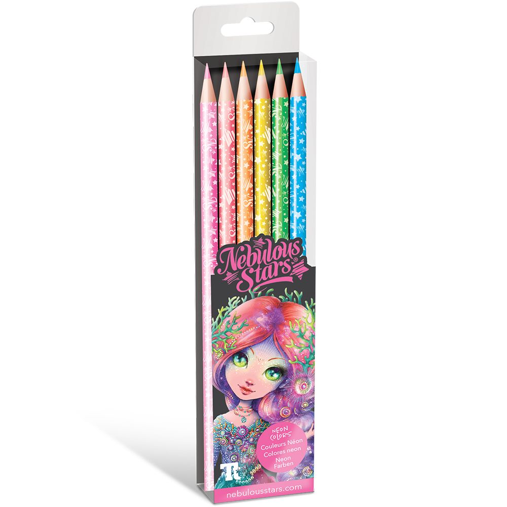 Nebulous Stars, Цветни моливи, неонови цветове, 6 бр.