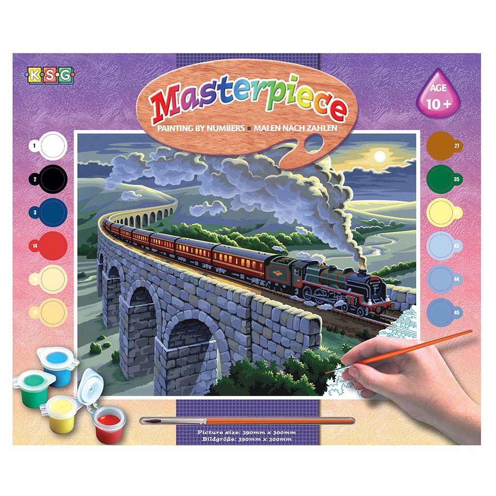KSG crafts, Рисуване по номера, Пътнически влак, голям размер