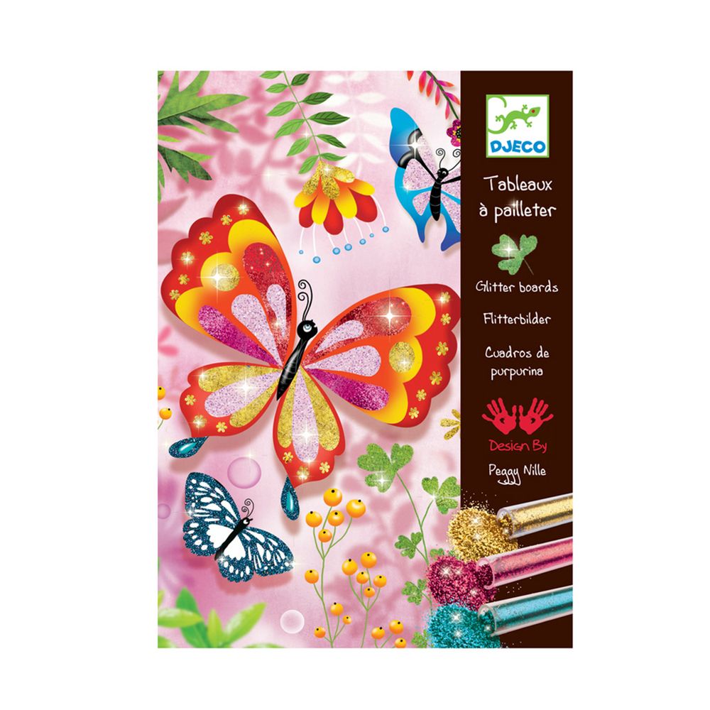 Djeco, Комплект за рисуване с брокат, Пеперуди
