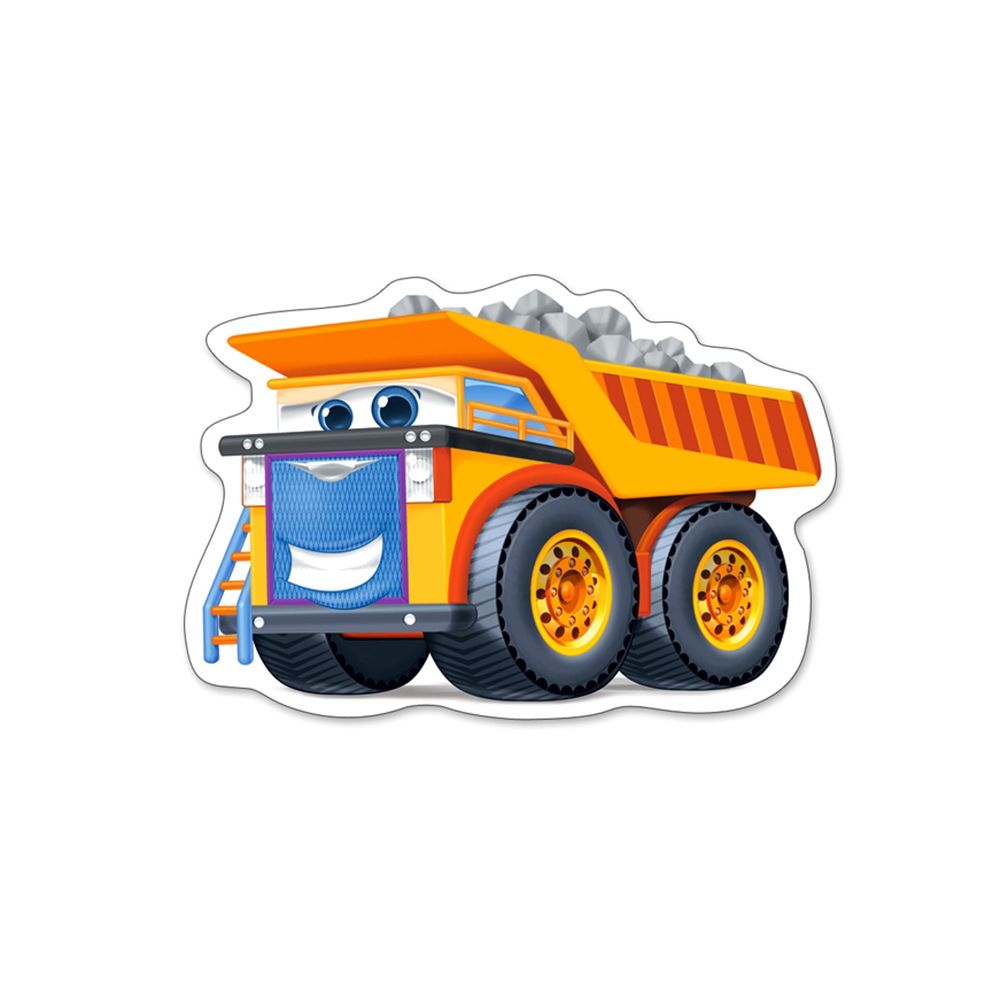 Забавни строителни машини, пъзел с 3, 4, 6 и 9 елемента