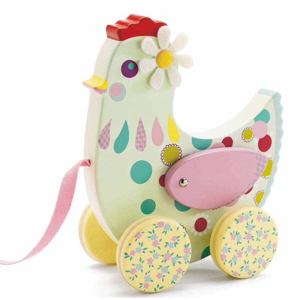 Djeco, Играчка за дърпане, Госпожа Кокошка