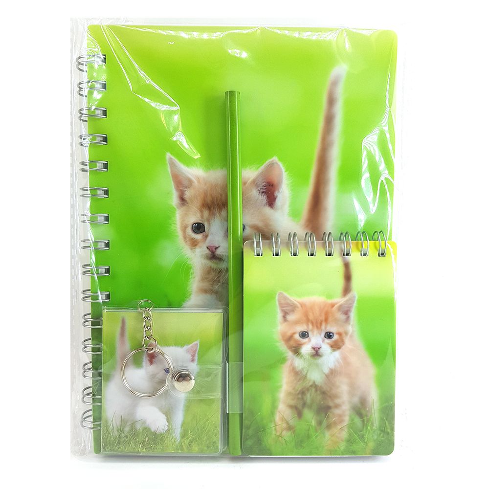 Комплект тефтерчета, ключодържател и молив, Котета
