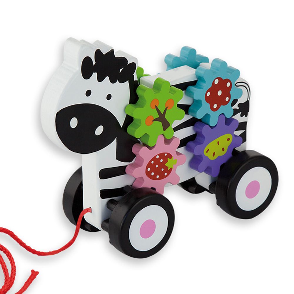 Зебра със зъбни колела за дърпане