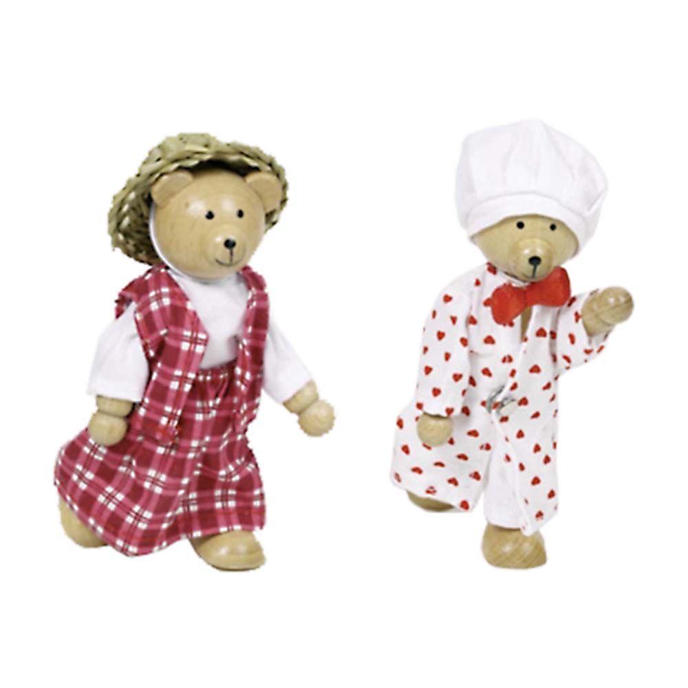 Комплект дървени мечета за преобличане