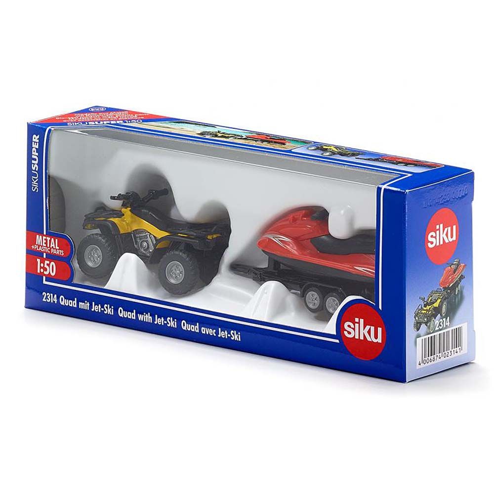 ATV с ремарке натоварено с Джет