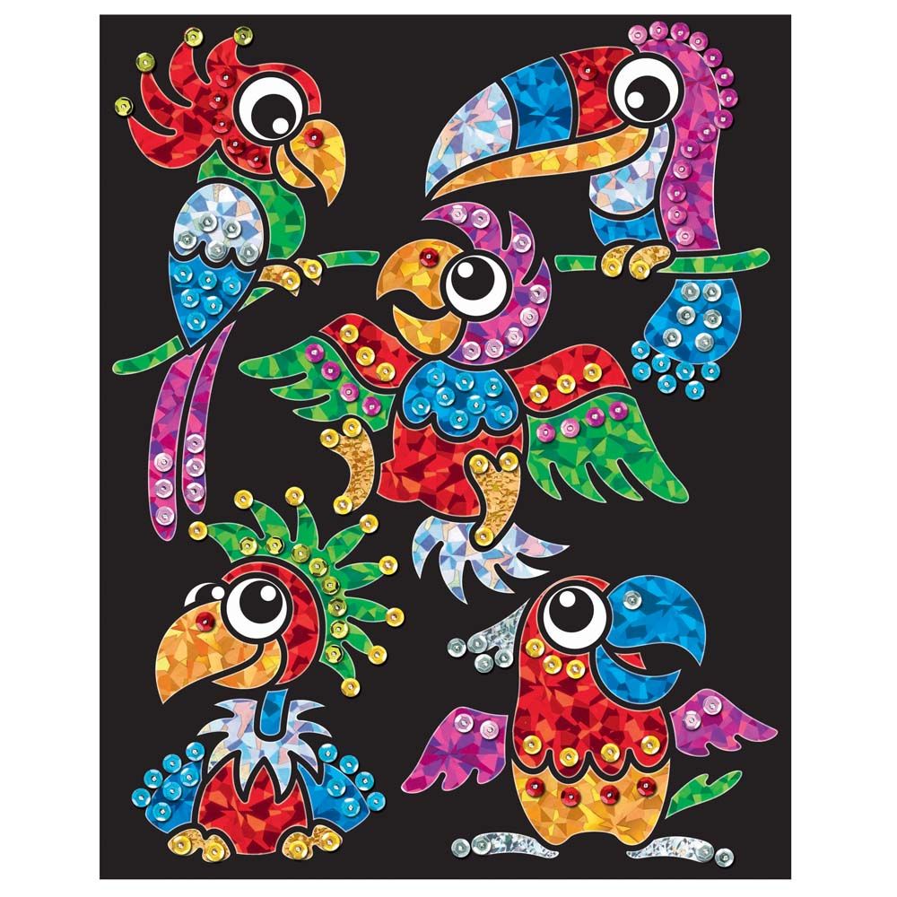 Изкуство с пайети и фолио, Папагали