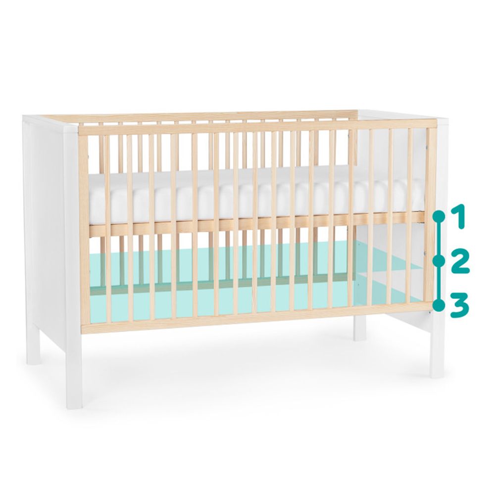 Дървена бебешка кошара MIA, 2 в 1