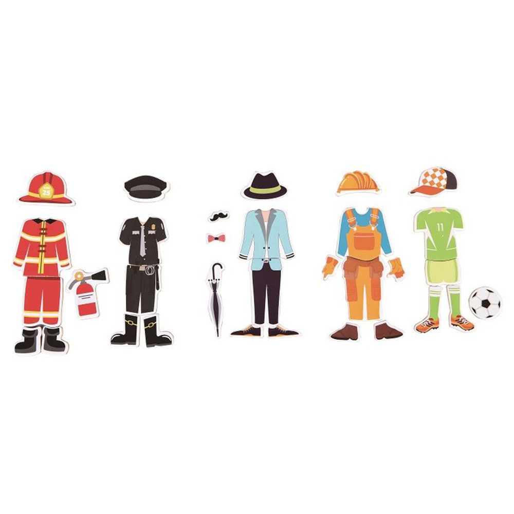 Момче с магнитни дрехи за преобличане, Професиите