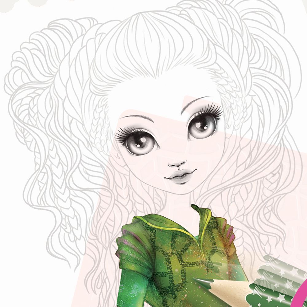 Книжка за рисуване със шаблони и стикери, Мода с Хазелия