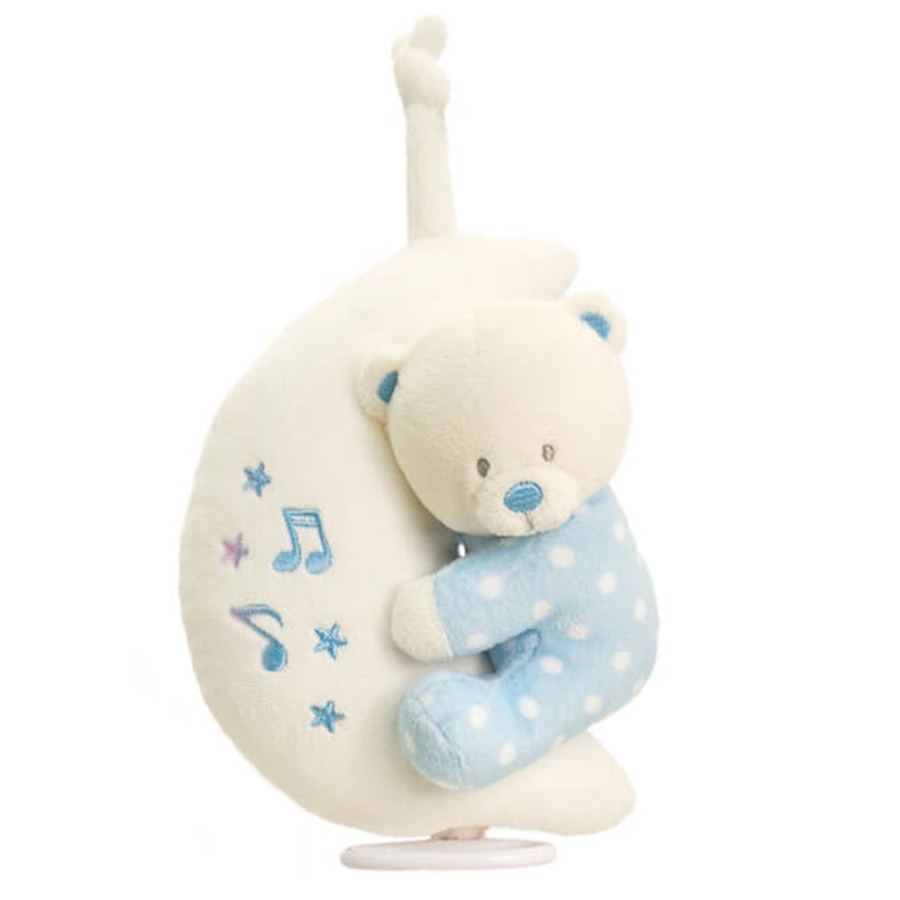 Играчка за креватче, музикална латерна, Бебе Мече на луната, 20 см