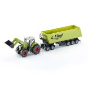 Трактор Claas Axion 850 с преден товарач и с ремарке
