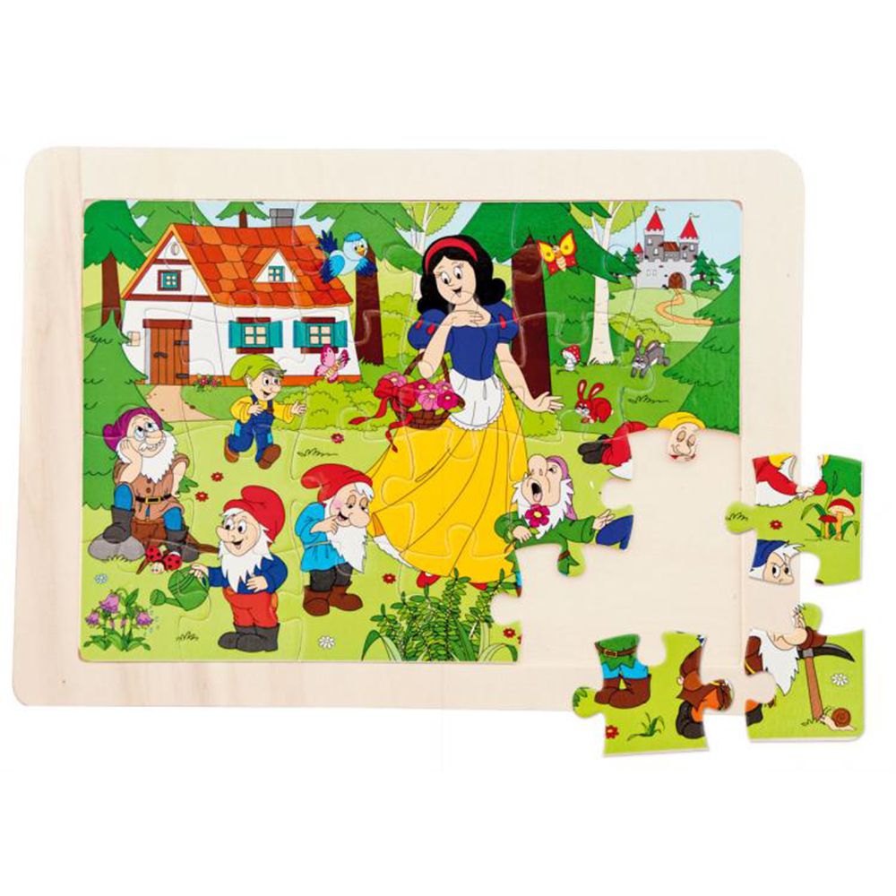 Снежанка и седемте джуджета - дървен пъзел