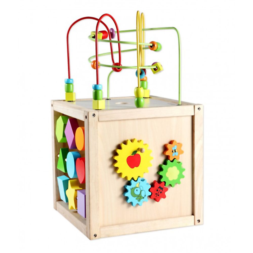 Дидактически детски дървен куб, голям