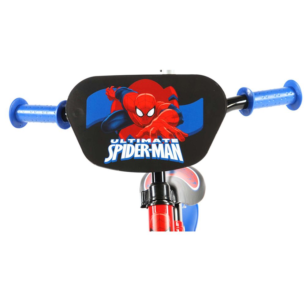 Метален детски велосипед с помощни колела и родителски контрол, Спайдърмен, 10 инча