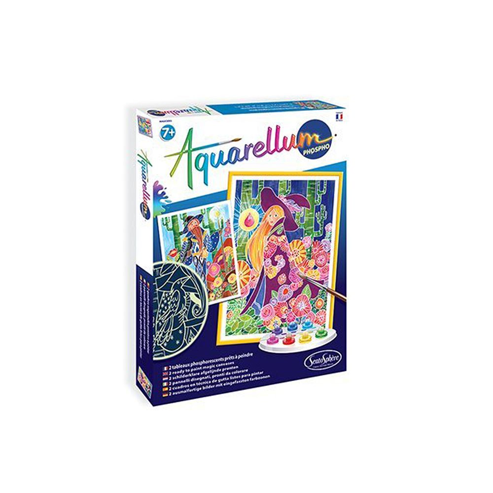 Aquarellum phospho, Светещ комплект за рисуване с акварелни бои, Вълшебници