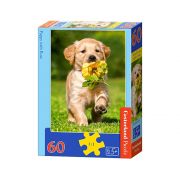 Кученце с роза, пъзел 60 части