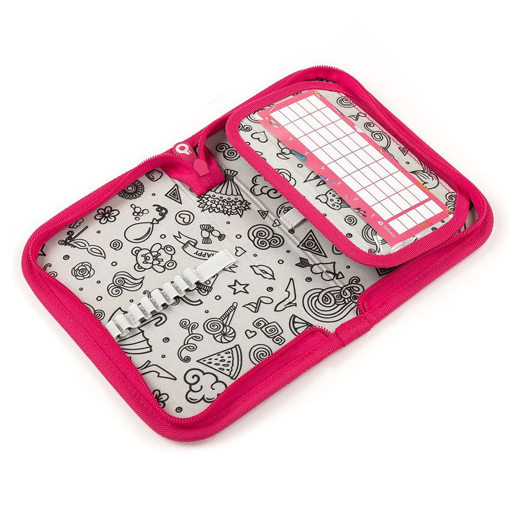 Ученически несесер с един цип, Нежни цветя