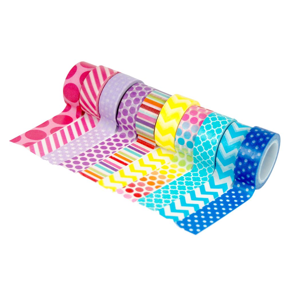 Декоративно тиксо WASHI TAPE, комплект 10 броя