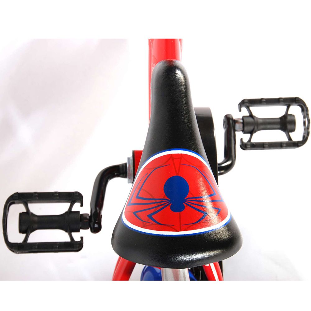 Метален детски велосипед с помощни колела и родителски контрол, Спайдърмен, 10 инча
