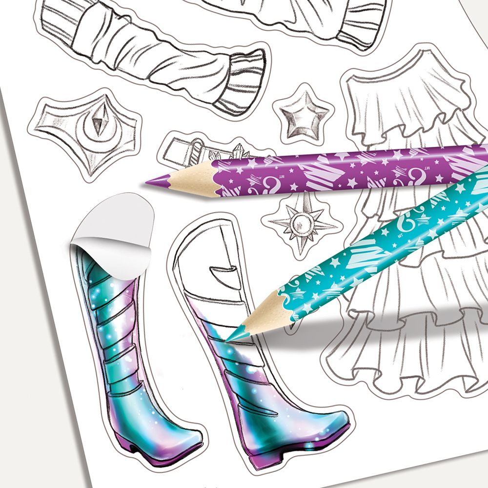 Книжка за рисуване със шаблони и стикери, Мода с Изадора