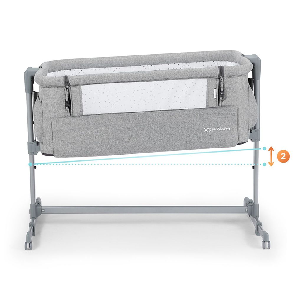 Бебешка кошара NESTE Up, 2 в 1, сива