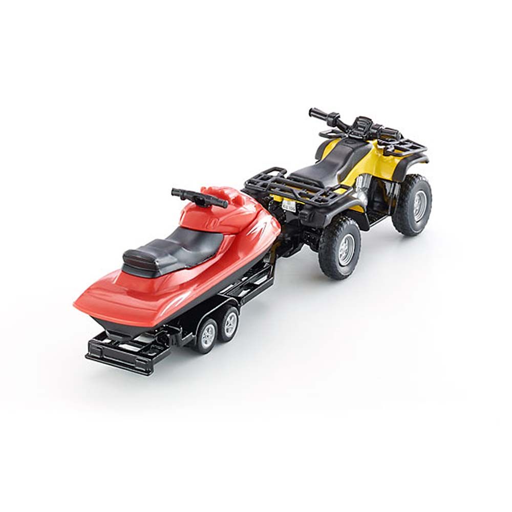 ATV с ремарке натоварено с Джет