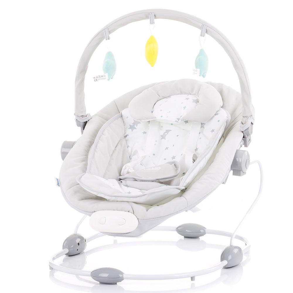 Електрическа люлка и шезлонг Парадайз, 2 в 1,  сиви звездички