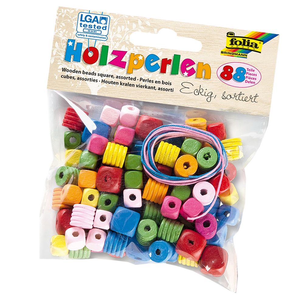 Folia Bringmann, Квадратни дървени мъниста, 84 бр.