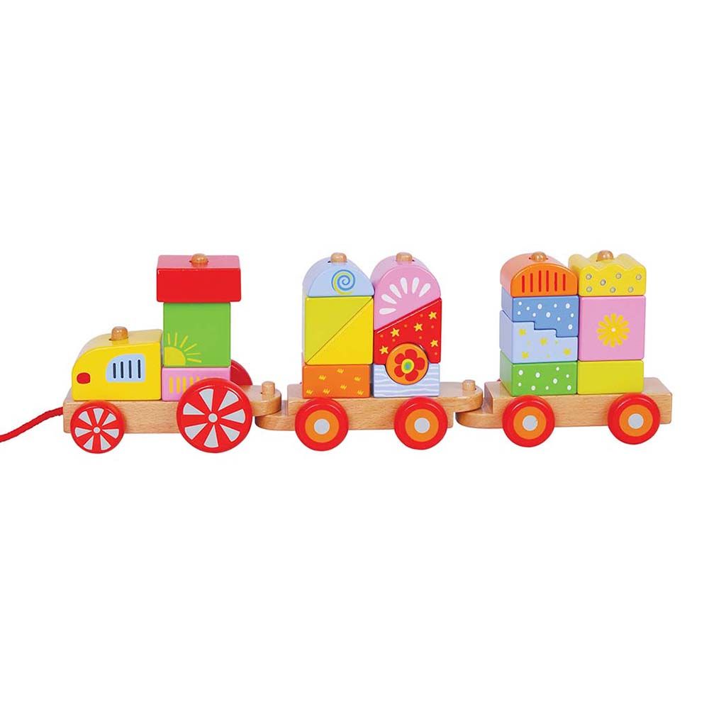 Lelin Toys, Дървено цветно дидактическо влакче