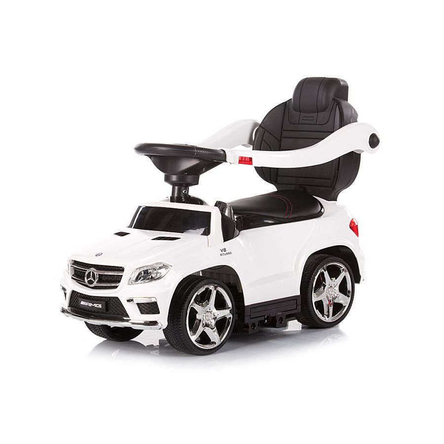 Количка за яздене с дръжка, Mercedes Benz GL63 AMG, бяла