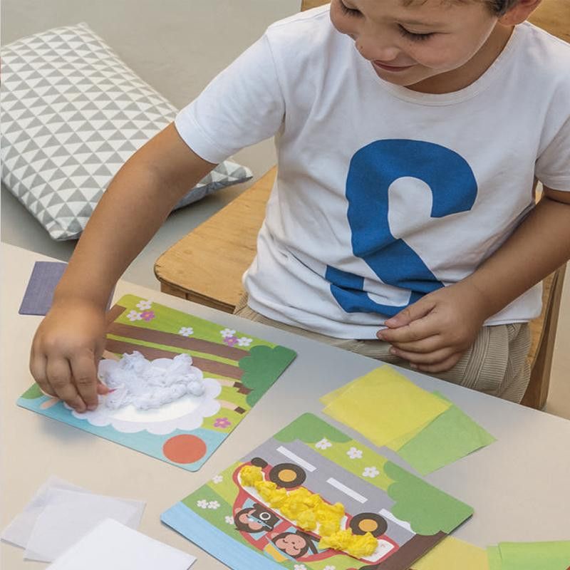 Комплект за апликации с цветна хартия тишу, На село