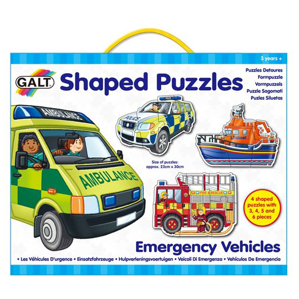 Galt Toys, Превозни средства, 4 пъзела в кутия, - 3, 4, 5, 6 елемента