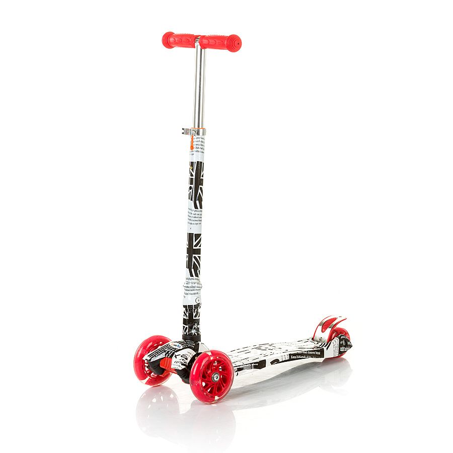 CROXER, Тротинетка със светещи колела, Бяла, сгъваема, Chipolino