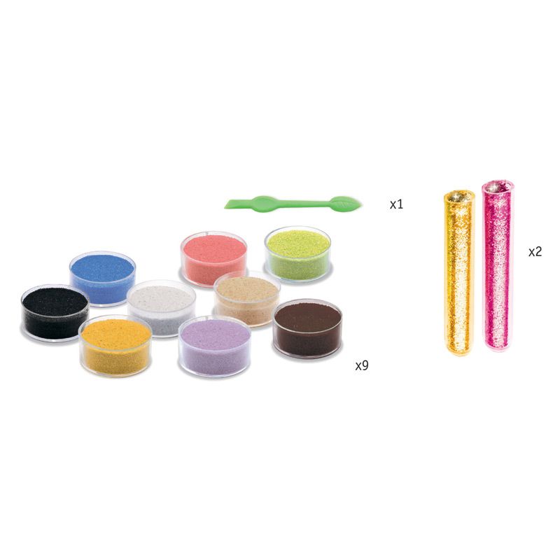 Творчески комплект за рисуване с цветен пясък и брокати, Животни