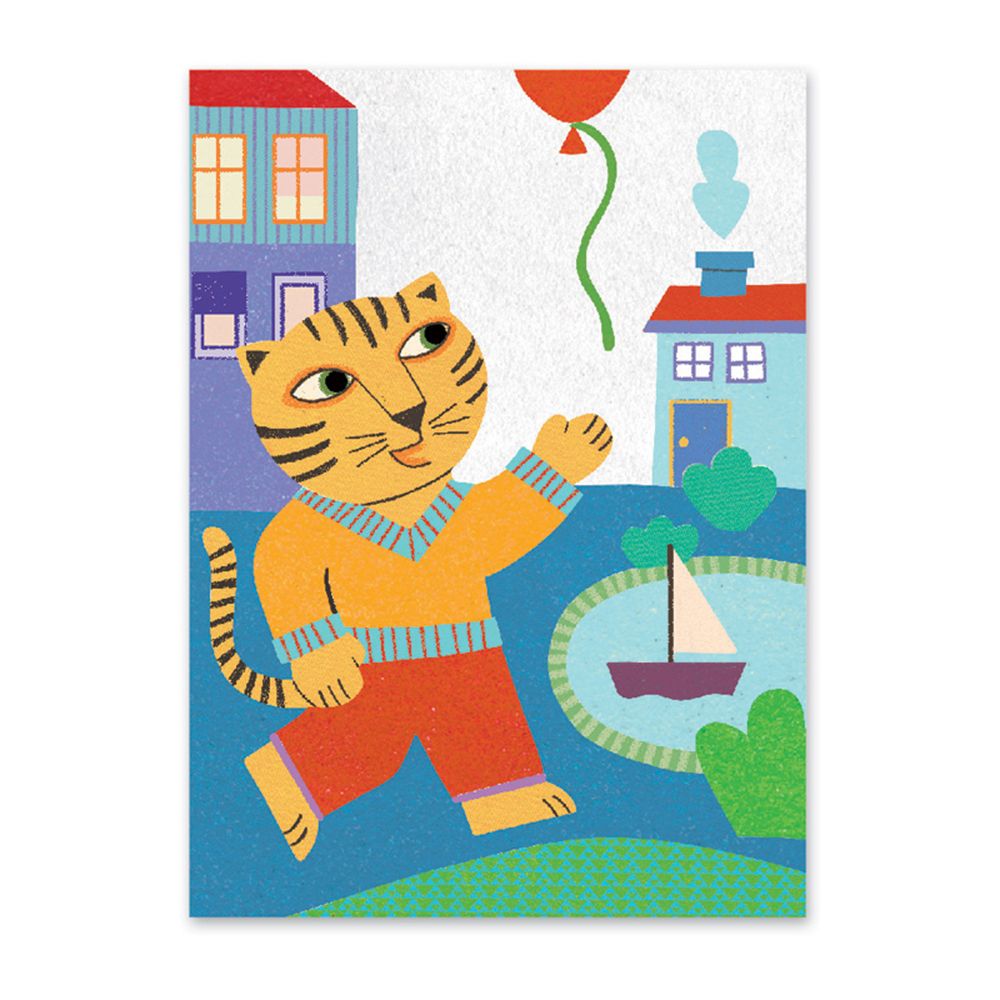 Djeco, Творчески комплект за рисуване с цветен пясък, На разходка