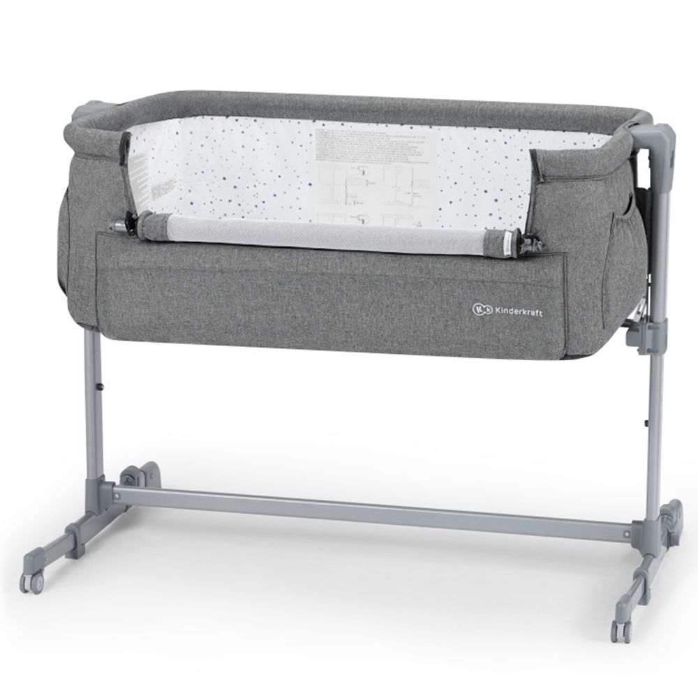 Бебешка кошара NESTE Up, 2 в 1, сива