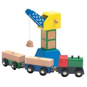 Дървен кран с товарен влак