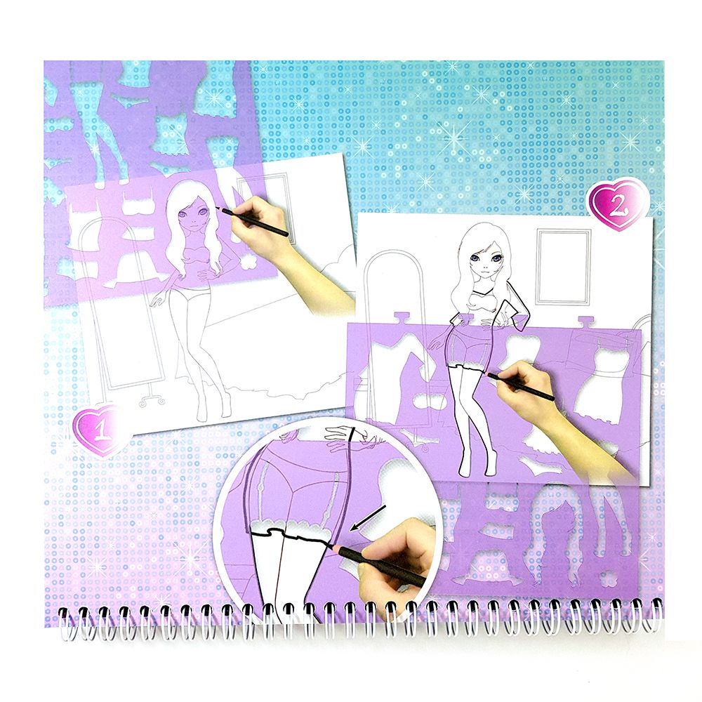Книжка за рисуване със стикери и шаблони, Модерни момичета